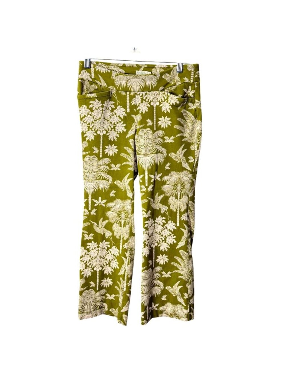 Spartina 449 Womens Size S Maren Kick Flare Pant Sugar Mill Palms Green
